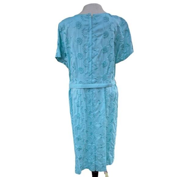 1960s Vintage Amy Vanderbilt by Bristol Dress, Mint/Aqua Size 10/12 Large - Picture 2 of 8